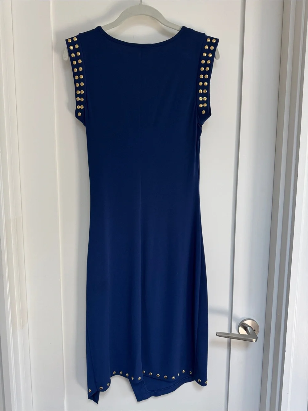 Michael Kors | Navy Midi Dress with Gold Stud Detail